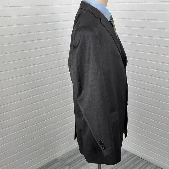 Hart Schaffner Marx Blazer Men 46 Gray Bespoke Gold Trumpeter Classic USA Jacket - Picture 5 of 16